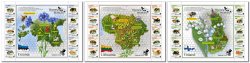 Estonia Lithuania Finland 2022 Honey insects BeePost First definitives Full complete of 3 blocks of 10 stamps each MNH