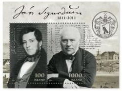 Iceland. 200th anniversary of the birth of the Icelandic politics, historian and philologist, Jon Sigurdsson. Bl 2st