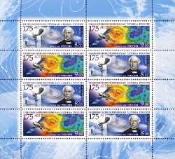 Russia 2009 175th of the Hydrometeorological Service of Russia Sheetlet of 4 strips of 2 stamps