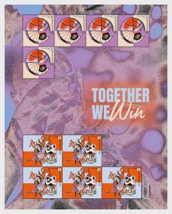 Belgium 2022 Edition for the FIFA World Cup Qatar Together We Win! Block sheetlet of 10 stamps MNH