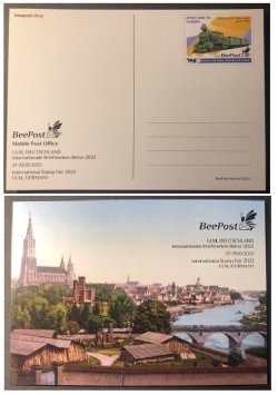 Finland 2022 Postal transport history Railway Postal stationary card International Philatelic exhibition in Ulm Germany BeePost mint