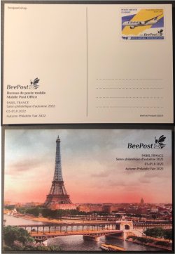 Finland 2022 Postal transport history Airmail Postal stationary card International Philatelic exhibition in Paris France BeePost mint