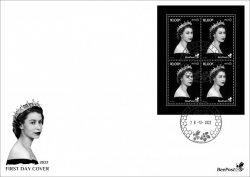 Lithuania 2022 In memory of Her Majesty Queen Elizabeth II BeePost LT FDC sheetlet