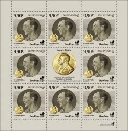 Estonia 2022 Significant events Svante Pääbo Nobel Prize in Psyhiology and medicine BeePost sheetlet of 8 stamps and label MNH