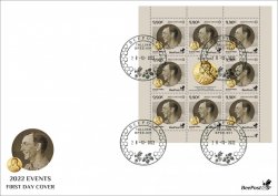 Estonia 2022 Significant events Svante Pääbo Nobel Prize in Psyhiology and medicine BeePost FDC sheetlet