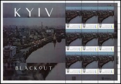 Ukraine 2022 Kiyv Blackout by rocket attacks of the Russian aggressor sheetlet of 9 stamps with labels MNH