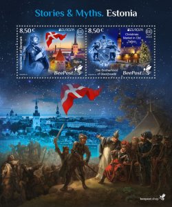Estonia Estland Estonie 2022 Europa CEPT Stories and Myths Legends of ancient castles and Christmas traditions BeePost block MNH