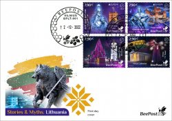 Lithuania 2022 Stories and Myths Legends of ancient castles and Christmas traditions BeePost FDC set