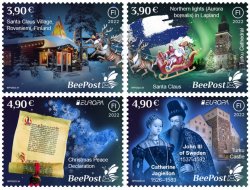 Finland 2022 Europa CEPT Stories and Myths Legends of ancient castles and Christmas traditions BeePost set of 4 stamps MNH