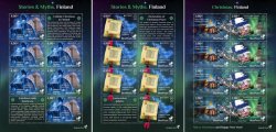 Finland 2022 Europa CEPT Stories and Myths Legends of ancient castles and Christmas traditions BeePost set of 3 sheetlets with labels MNH