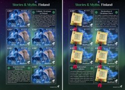 Finland 2022 Stories and Myths Legends of ancient castles and Christmas traditions BeePost set of 2 sheetlets with labels
