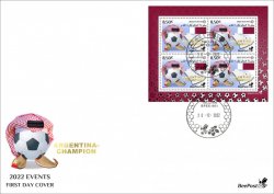 Estonia 2022 World Football Championship in Qatar Argentina - Champion BeePost FDC sheetlet