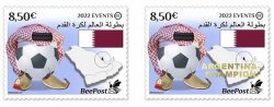 Estonia 2022 World Football Championship in Qatar Argentina - Champion BeePost set of 2 stamps MNH