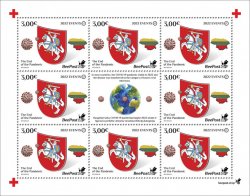Lithuania Litauen 2022 Significant events The End of COVID Pandemic BeePost sheetlet of 8 stamps and label mint