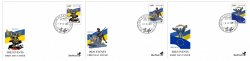 Estonia Finland Lithuania 2022 Ukranian war and history events BeePost set of 3 FDC stamps
