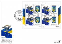 Finland 2022 Ukranian war and history events 23.06.22 Ukraine candidate for EU BeePost FDC sheetlet