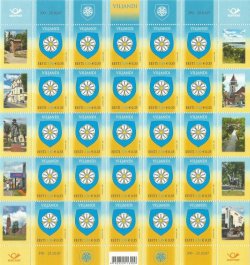 Estonia Estland 2007 Viljandi Fellin town Coat of Arms sheetlet of 25 stamps and labels MNH