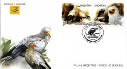 Albania 2022 Albanian biodiversity Birds Egyptian Vulture Neophron percnopterus FDC