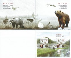 Albania 2022 Europa CEPT Endangered Species animals birds from national reservations special limited edition block in booklet MNH