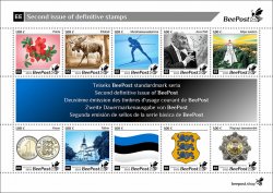 Estonia Estland 2023 BeePost Second definitives set of 10 stamps in block with label MNH