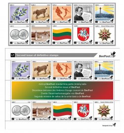 Lithuania Litauen Lituanie 2023 BeePost Second definitives set of 10 stamps and block MNH