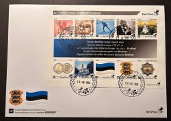 Estonia Estland 2023 BeePost Second definitives set of 10 stamps in block with label FDC