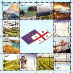 Georgia 2013 Europa CEPT 2012 Visit to Georgia set of 12 stamps and label in block MNH