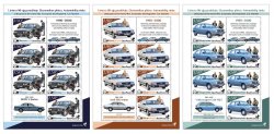 Lithuania 2023 History of economic development In eartly 90s Car market BeePost set of 3 sheetlets with labels MNH