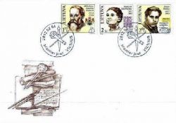 Lithuania. Famous persons. Nikolay Radziwill, Domicele Tarabildiene, Stasys Simkus. FDC