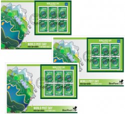 Estonia Lithuania Finland 2022 World Post Day joint issue BeePost set of 3 FDC's with sheetlets