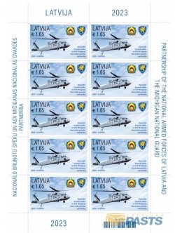 Latvia Lettland 2023 Partnership Of The National Armed Forces Of Latvia And The Michigan National Guard sheetlet MNH