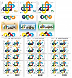 Portugal Azores Madeira 2023 Europa CEPT Peace super full set of stamps blocks and sheetlets mint